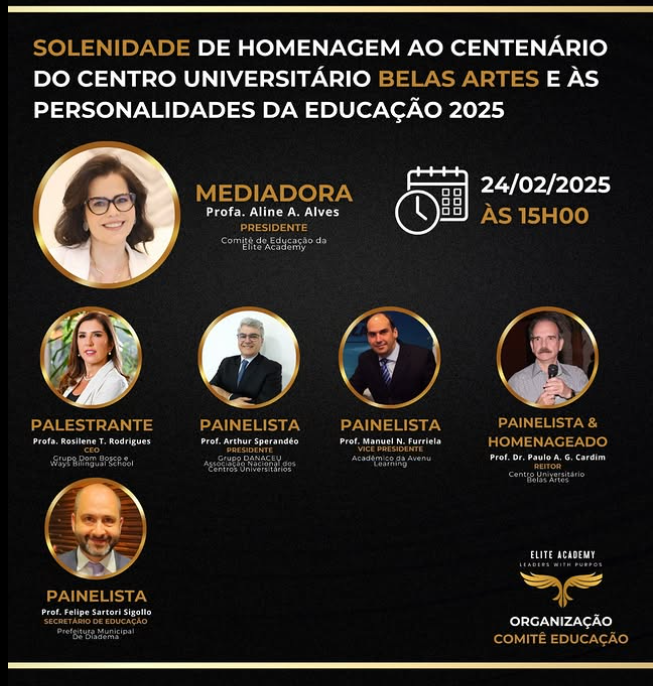 Solenidade de Homenagem ao Centenário do Centro Universitário Belas Artes e às Personalidades da Educação 2025
