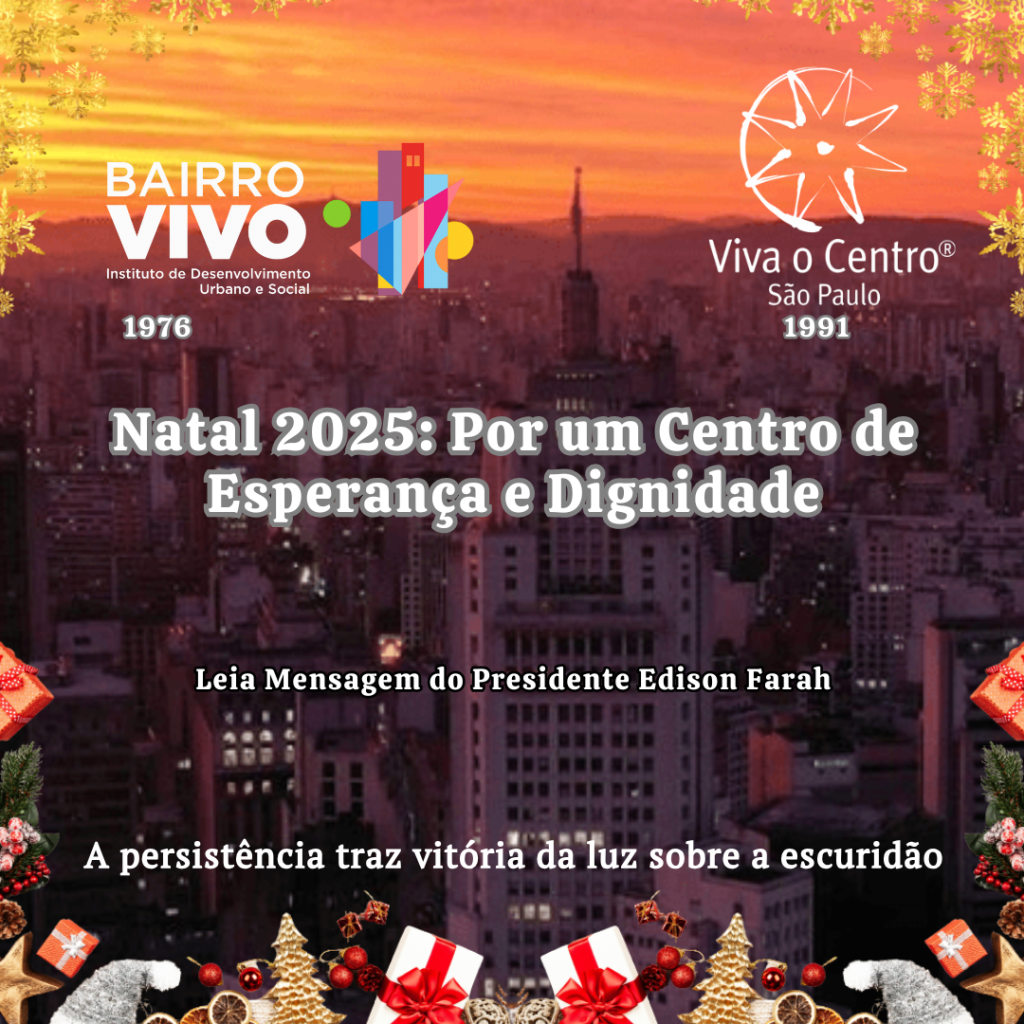 Ao encerrarmos 2025, olhamos para a trajetória de quase 50 anos da nossa jornada com a certeza de que a união entre o poder público e a sociedade civil é o que transforma cidades.

O Presidente Edison Farah compartilha uma reflexão profunda sobre as conquistas alcançadas no coração de São Paulo e os desafios que nos movem rumo a 2026, com foco absoluto na dignidade humana e no bem comum.