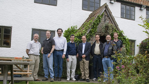 Dan with TAG members in front of pub in Bristol