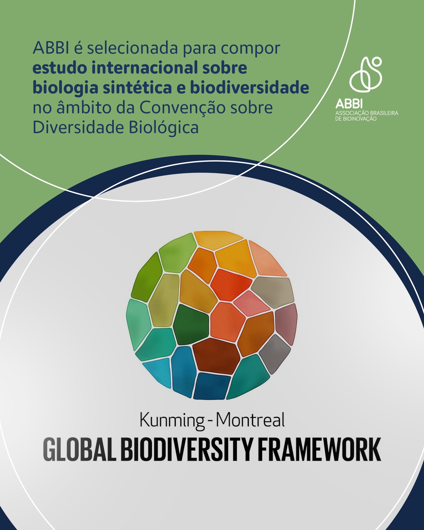 Photo by ABBI on December 15, 2025. May be a graphic of poster, magazine and text that says 'ABBI é selecionada para compor estudo internacional sobre biologia sintética e biodiversidade no âmbito da Convenção sobre Diversidade Biológica & ABBI SECCIAÇHO BRASIL EIRA EEIONOYPI,PO Kunming-Montreal -Montreal Kunming- GLOBAL BIODIVERSITY FRAMEWORK'.