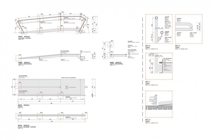 Cinema da Praça, detalhamento rampa, Paraty RJ, 2018. Arquitetos Luís Tavares e Marinho Velloso (autores) / Arquipélago Arquitetos<br />Imagem divulgação  [Arquipélago Arquitetos]