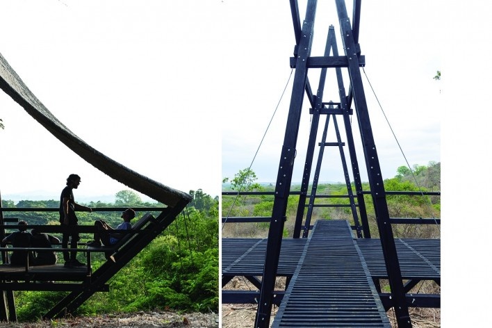 Mirador Aula, Bosque Protector Cerro Blanco, Guayaquil, Ecuador, 2022. Arquitectos David Barragán, Pascual Gangotena, Maríaluisa Borja y Esteban Benavides (autores) / Al Borde<br />Foto/photo Jag Studio 