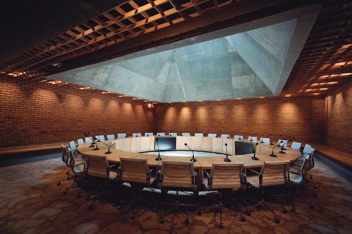 Casa Pastoral Monseñor Juan Sinforiano Bogarín — Conferencia Episcopal Paraguaya, Asunción, Paraguay, 2020. Arquitectos Nicolás Berger, Giacomo Favilli y Sergio Ruggeri (autores)<br />Foto Daniel Ojeda 