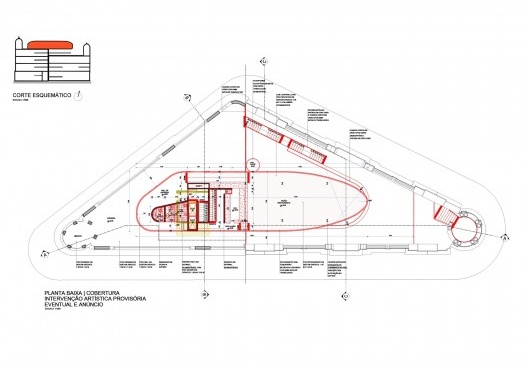 Projeto de "intervenção artística provisóri""
a no edifício REC Cultural, Avenida Rio Branco 23, Bairro do Recife, Recife PE, 15 fev. 2024. Arquiteto José Bernardino Pereira dos Santos Filho<br />Imagem do projeto  [Processo em tramitação no Iphan]